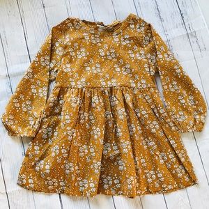 Brand New Mustard Floral Dress Size 2-3 Years